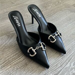 Kaia pointed toe mule heels